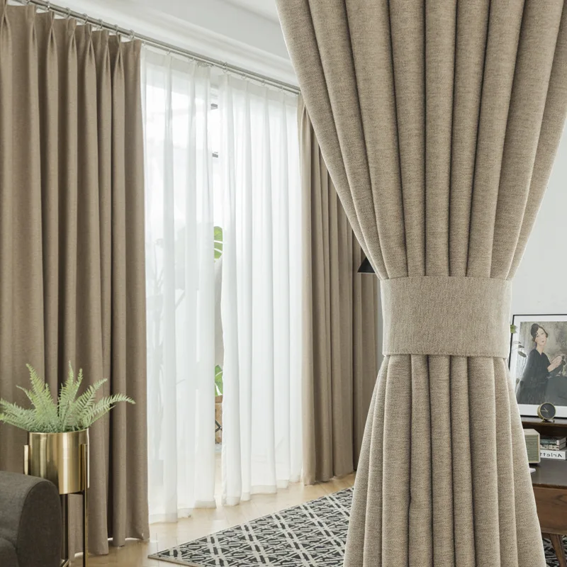 Velvet Solid Color Curtain Window Blackout Curtains for the Bedroom Living Room European