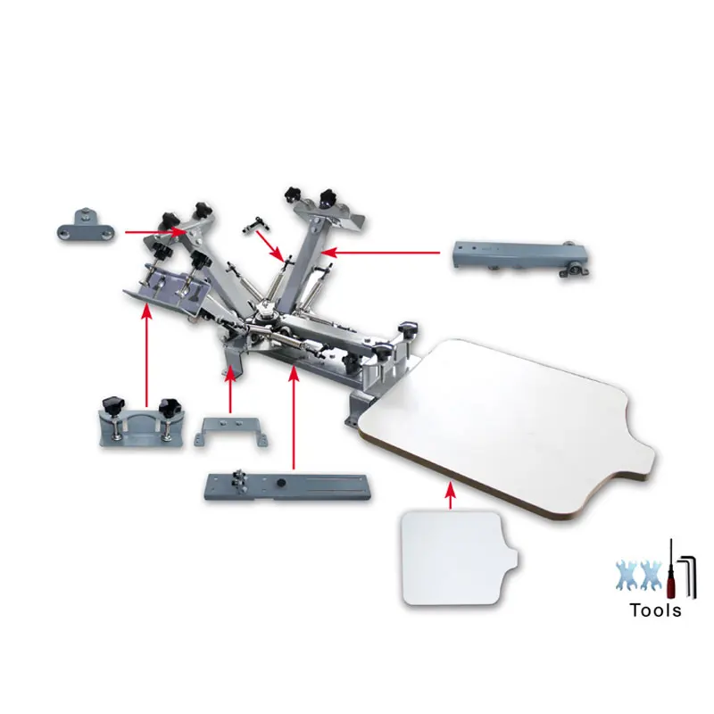 4 Color 1 Station Silk Screening Screenprint Press Screen Printing Machine