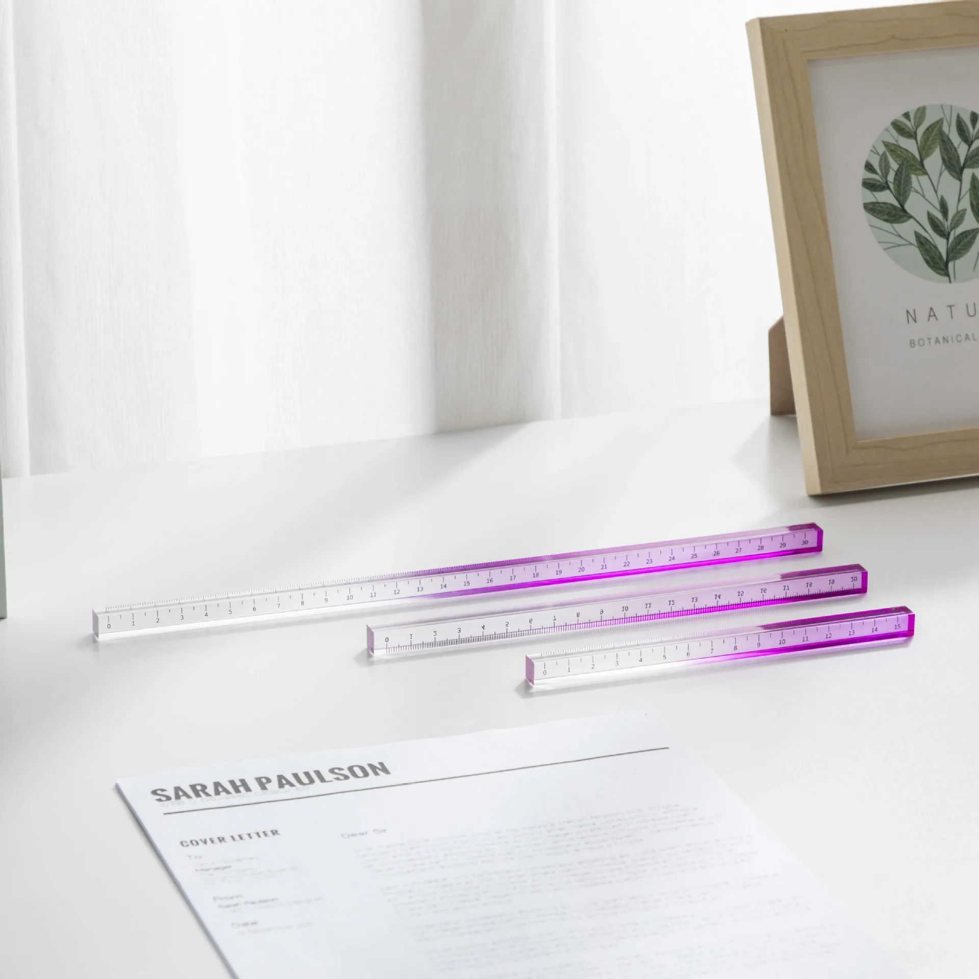 School Supplies Thickening Transparent Gradient Colored Cubic Ruler Smooth Clear Pretty Practical Four Sided Ruler For Student