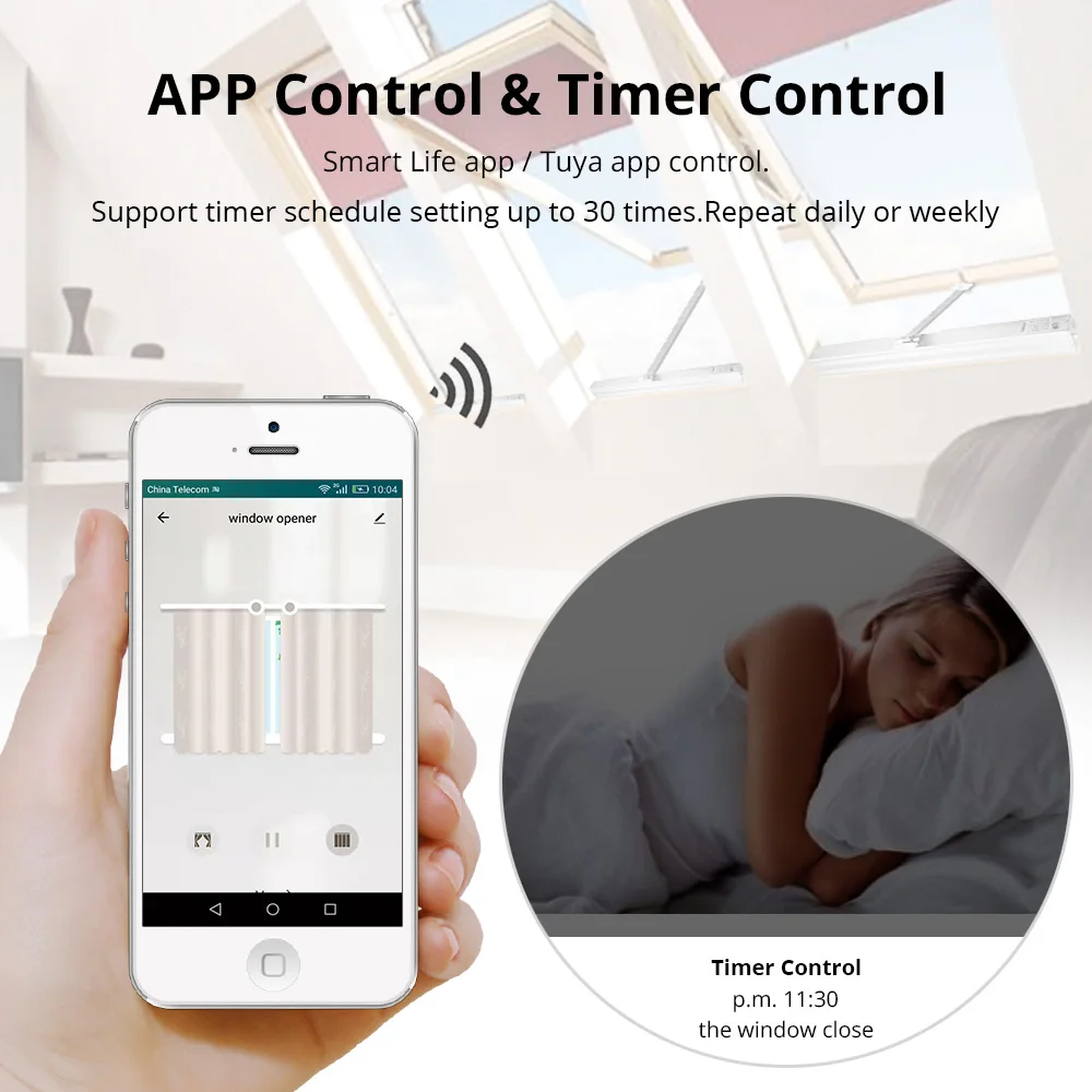 Zemismart Tuya Zigbee Motorized Window Opener Electric Chain Smart Life APP SmartThings Alexa Google Home Control 110v 240v