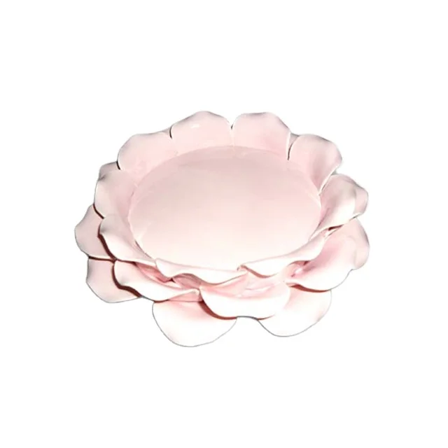 Керамическая сервировочная тарелка в форме цветка для торта блюдо фруктов домашнее