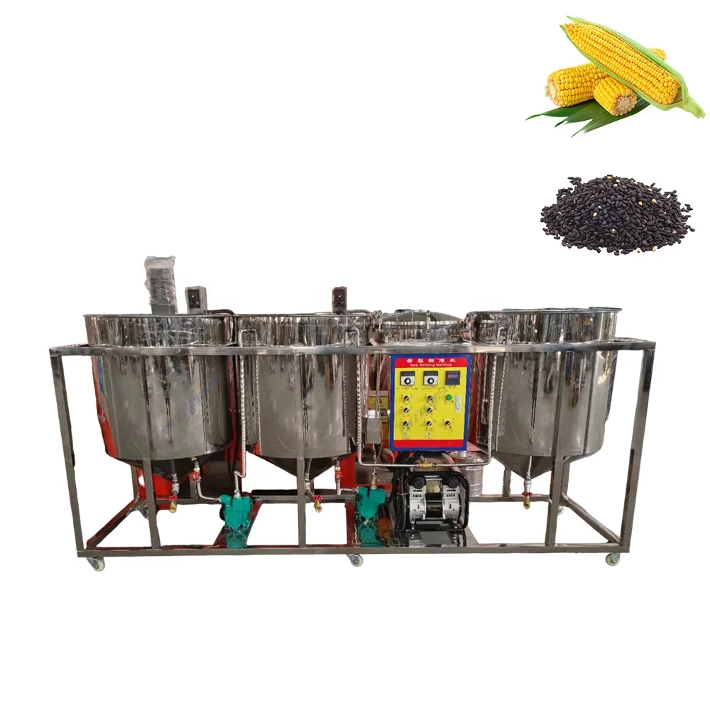 Mini Plant Cost Cooking Soybean Oil Extraction Mill Machine Coconut Crude Palm Micro Oil Refinery For Sale Oil Refining Machine