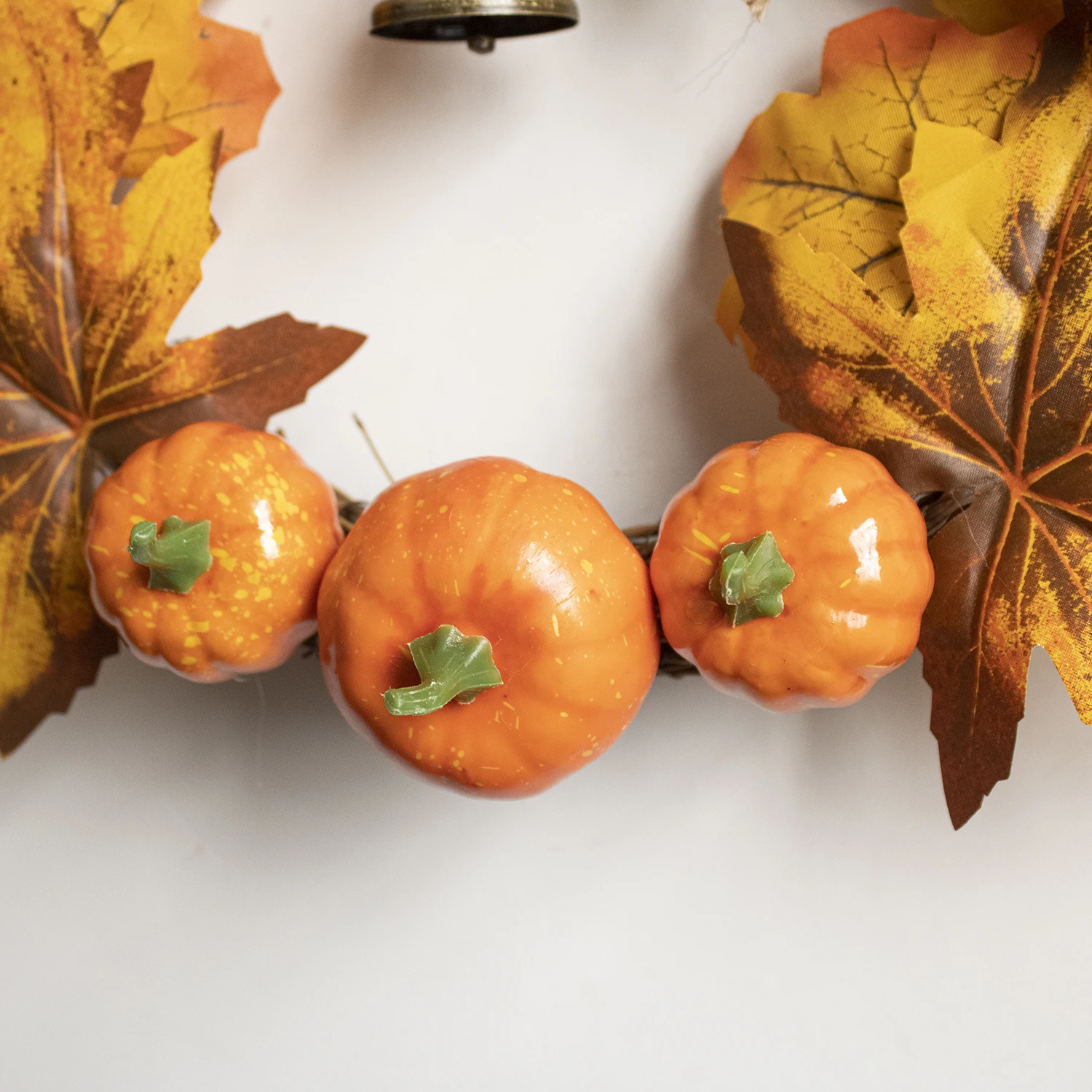 fall harvest festival maple leaf pumpkin wreath front door halloween bell garland fall farmhouse festival thanksgiving decor