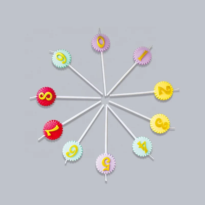 Birthday Candles Sunflower Shape Pastel Birthday Cake Number Candles For Party