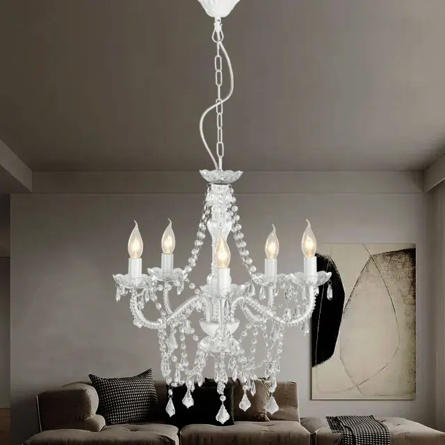 Современные хрустальные акриловые металлические люстры для лобби гостиной с сертификатом ROHS CE подвесной белый домашний потолочный светильник
