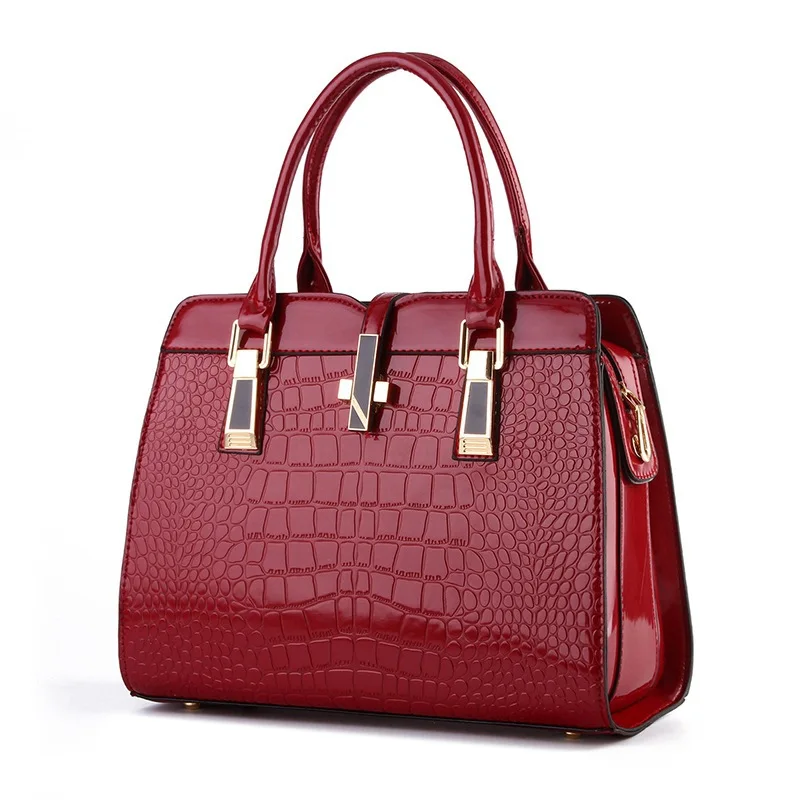 GHB005 High Quality Crocodile Pattern Fashion PU Leather Custom Bags Women Handbags Ladies Women Bag