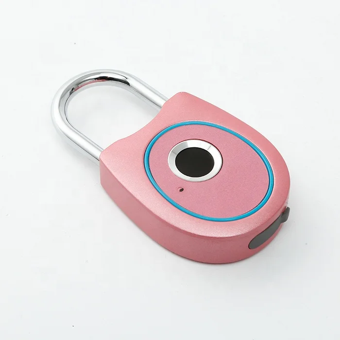 ZNSG10 New Product Customized pink color Smart fingerprint padlock