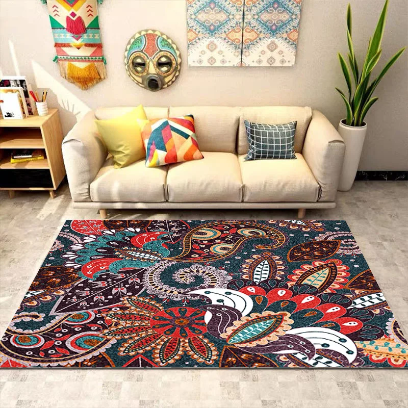 Custom Boho Printed Carpets Flooring Turkish Carpet Outdoor Carpet Tiles For Living Room
