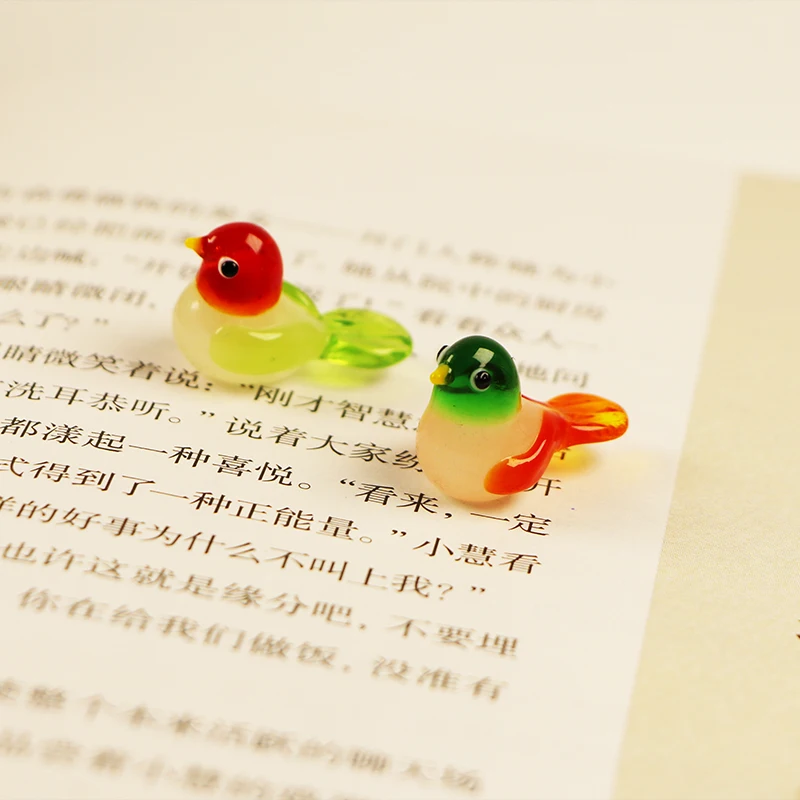 Handmade Mini Small  Cute Bird Chick Animal Miniature Glass Figurines For Art Home Decoration