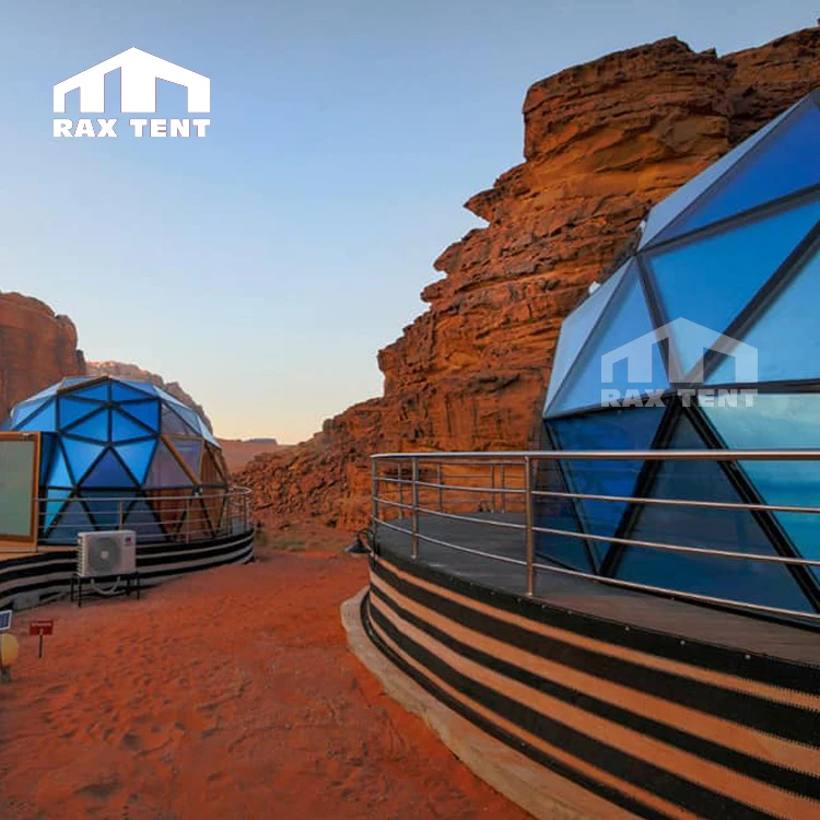 
China manufacturer yurt tent aluminum glass dome tent glass dome house for family resort and hotel in Jordan desert best sale 