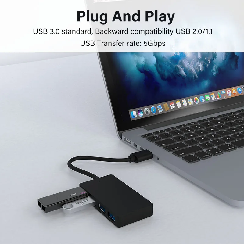 4 In 1 Multiport Type C Hub USB 3.0 Multi-function Converter Splitter USB C HUB adapter for Laptop and iphone