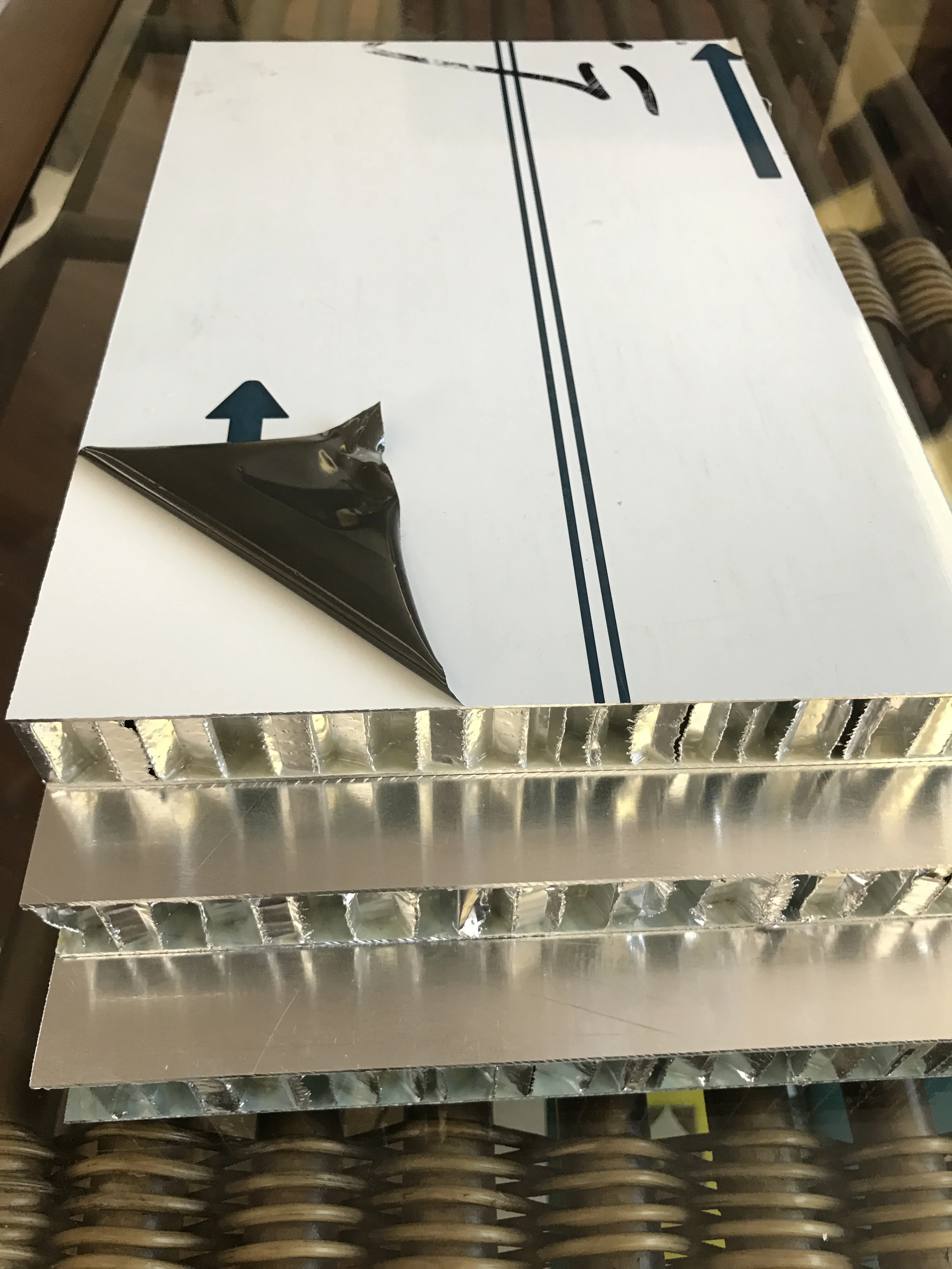 High quality custom color no coating aluminum alloy honeycomb sandwich panel