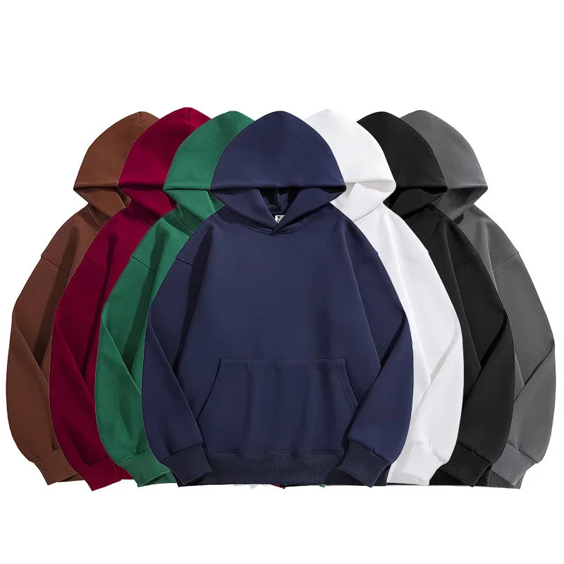 Wholesale Custom Logo Hoodies Vendor Soft Cut and Sew Mens GYM No String Fitness White Plain Oversized Hoodie