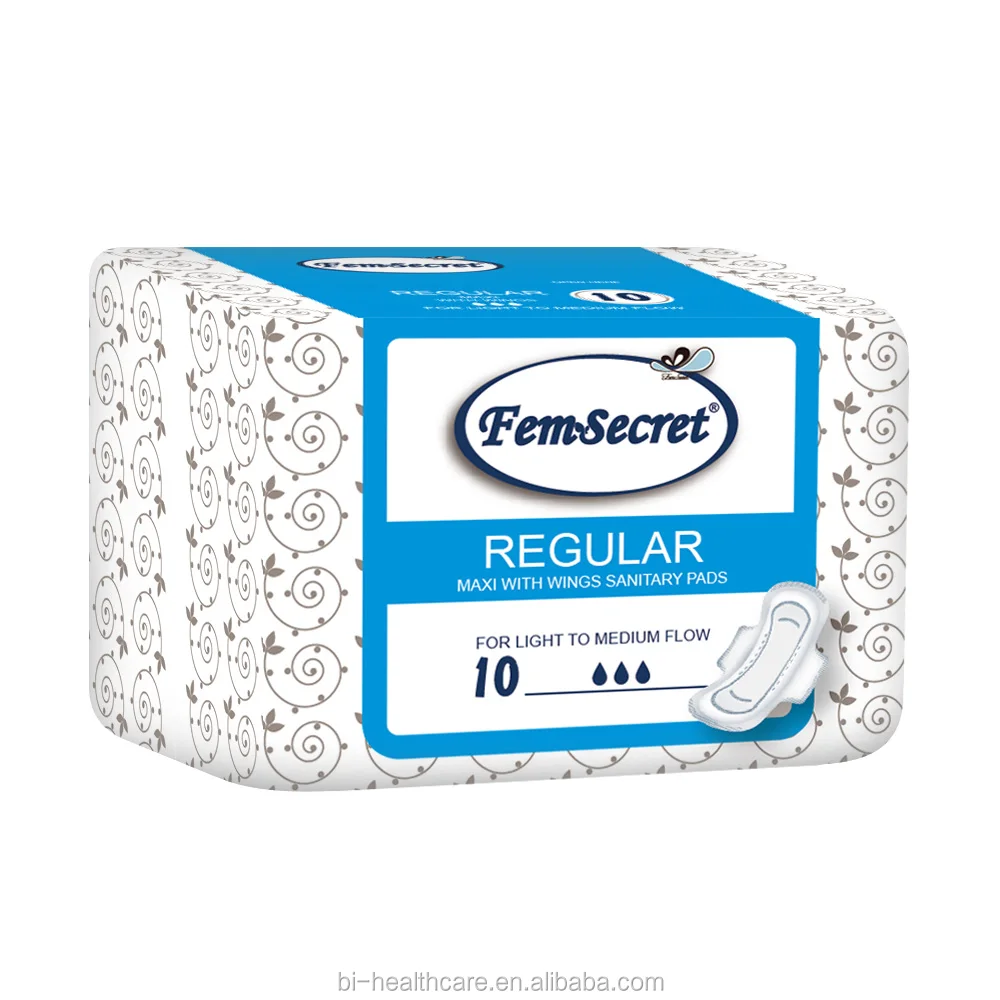 Natural Soft Cotton Menstrual Biodegradable Lady Pad Sanitary Napkin