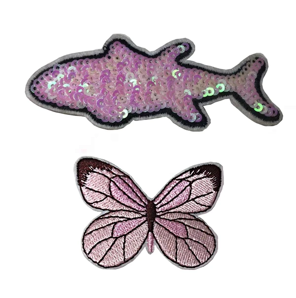 Wholesale customization Figure shape stitched border  embroidered patch for clothes