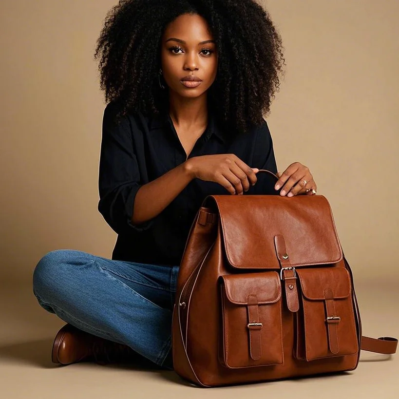 Multifunctional Vegan Leather Diaper Bag Backpack Waterproof Newborn Baby Diaper Bags Leather Mommy Bag