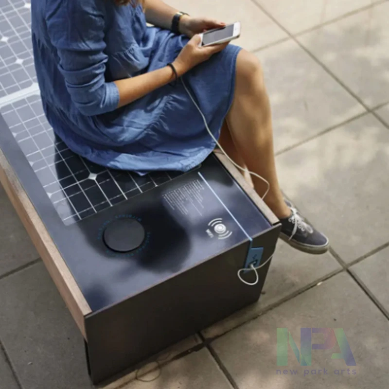 NPA 2022 Solar bench outdoor bench Intelligent bench with WiFi / charging / Bluetooth