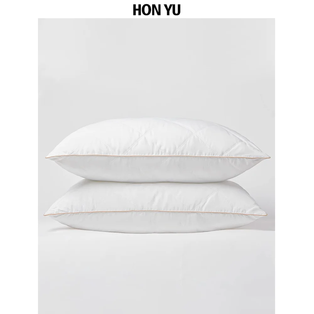 Goose Feather Pillow with 100% Cotton Shell Medium Firm Soft Support Filling High-quality Goose Feather and Polyester for Home