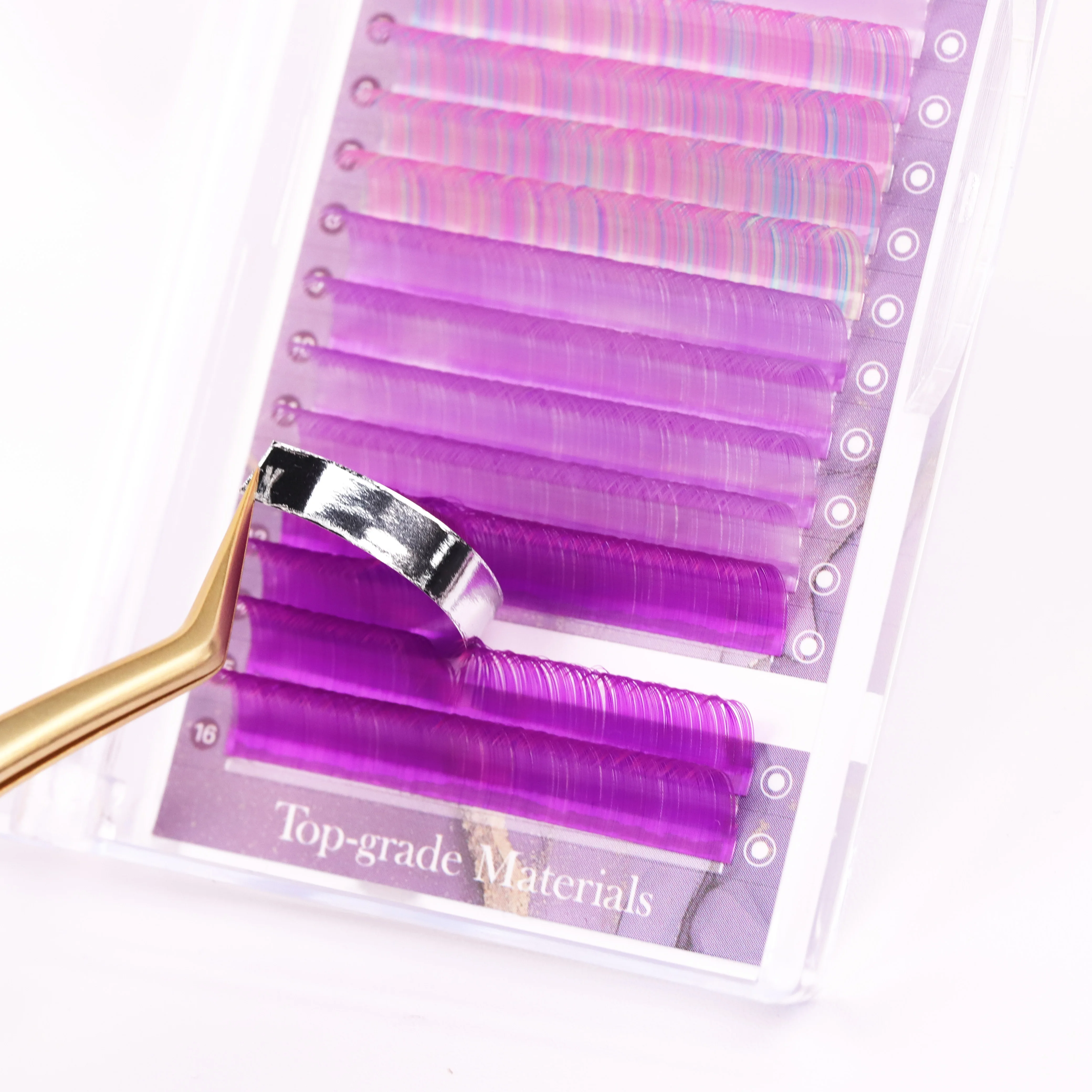 Aguud private label 0.03 0.05 Soft Fashionable Mixed Color Glitter Lash Trays Wholesale Lash Factory Supplies