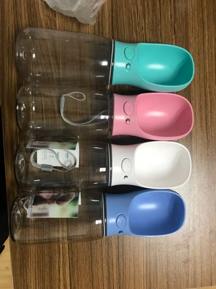 Wholesale Pet cat Dog drinking feeding dispenser plastic outdoor travel portable dog water bottle