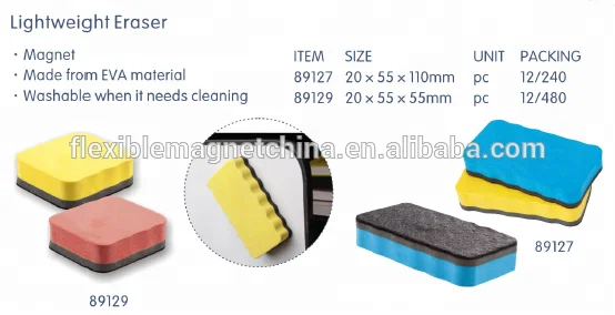EVA Eraser Custom Style Magnetic Lightweight Eraser Whiteboard Eraser With Flexible Magnet Office Magnet