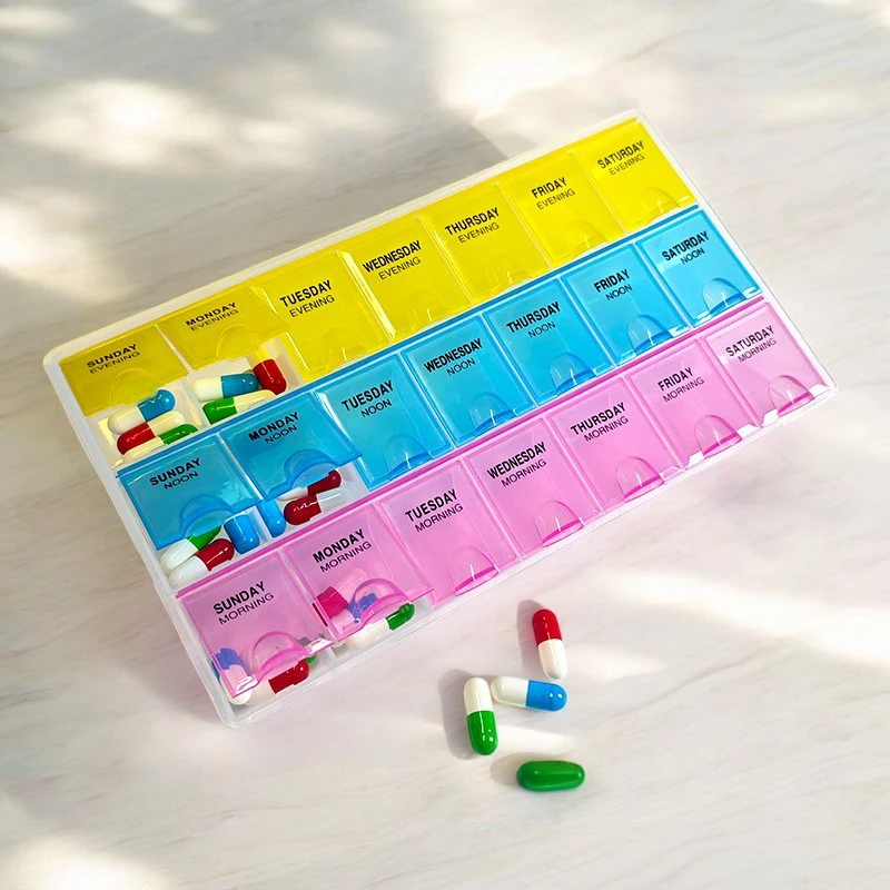 Best sale Plastic 7 day & 4 times pill organizer weekly Month pill box 28 Compartment Medicine Case Box
