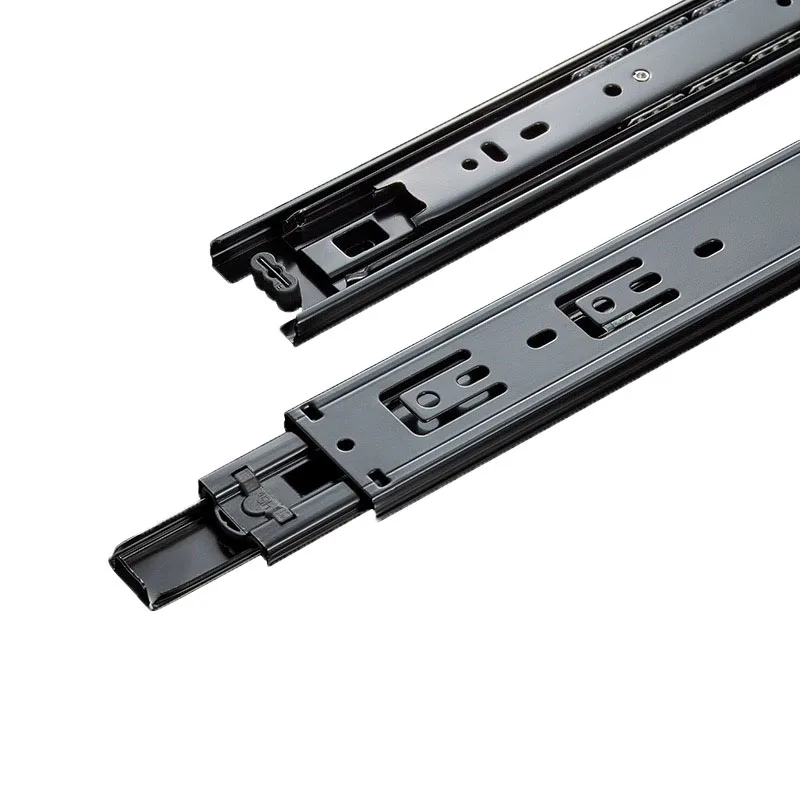 Furniture Hardware full extension 3 Fold Soft Closing rail runners Cabinet Metals drawer slides ball bearing