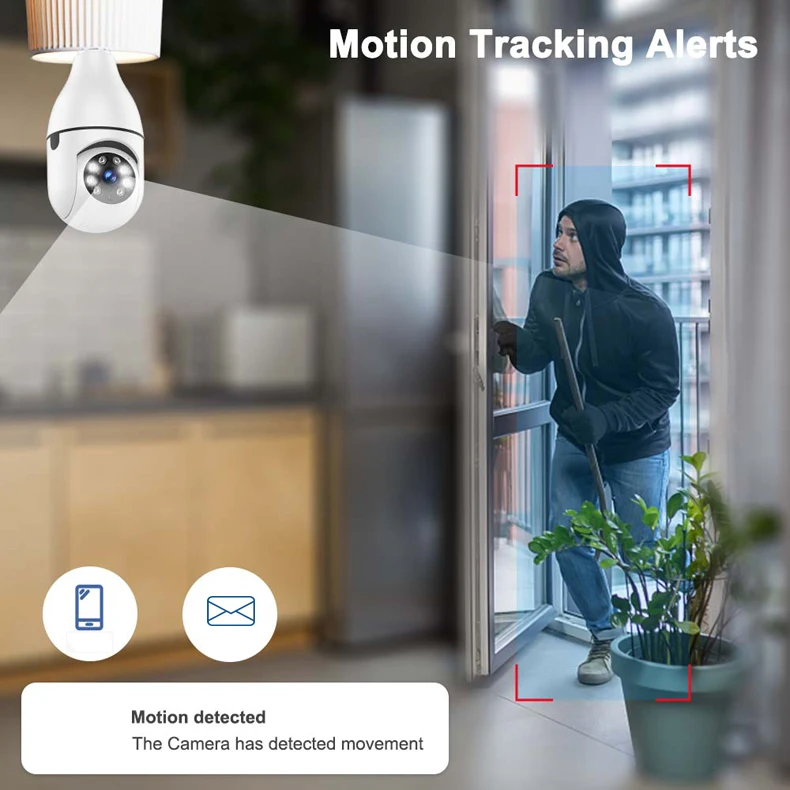 H265 3MP 1296P HD dual light Night Vision Full Color Indoor Security Monitor  Surveillance  network e27 wifi ip Bulb lamp Camera