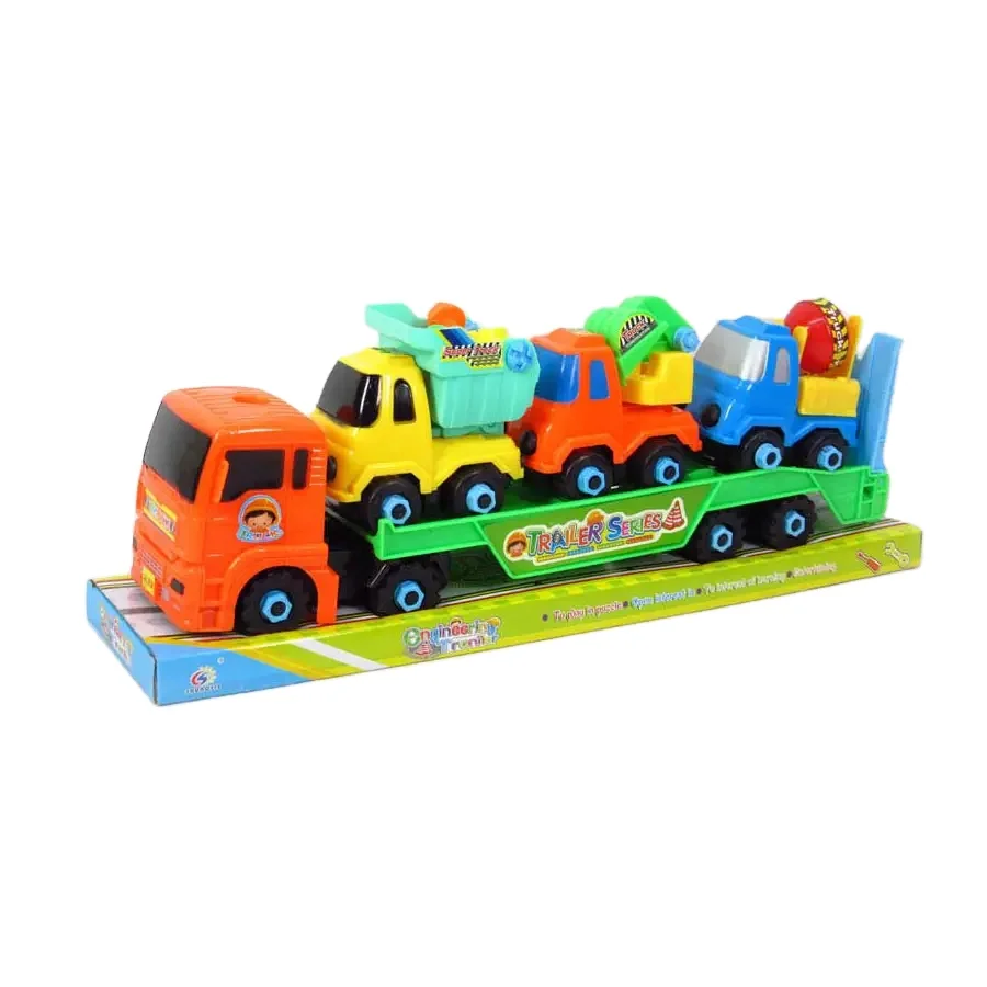 Kids education toy assemble diy car toys plastic block tow truck toy DB012184