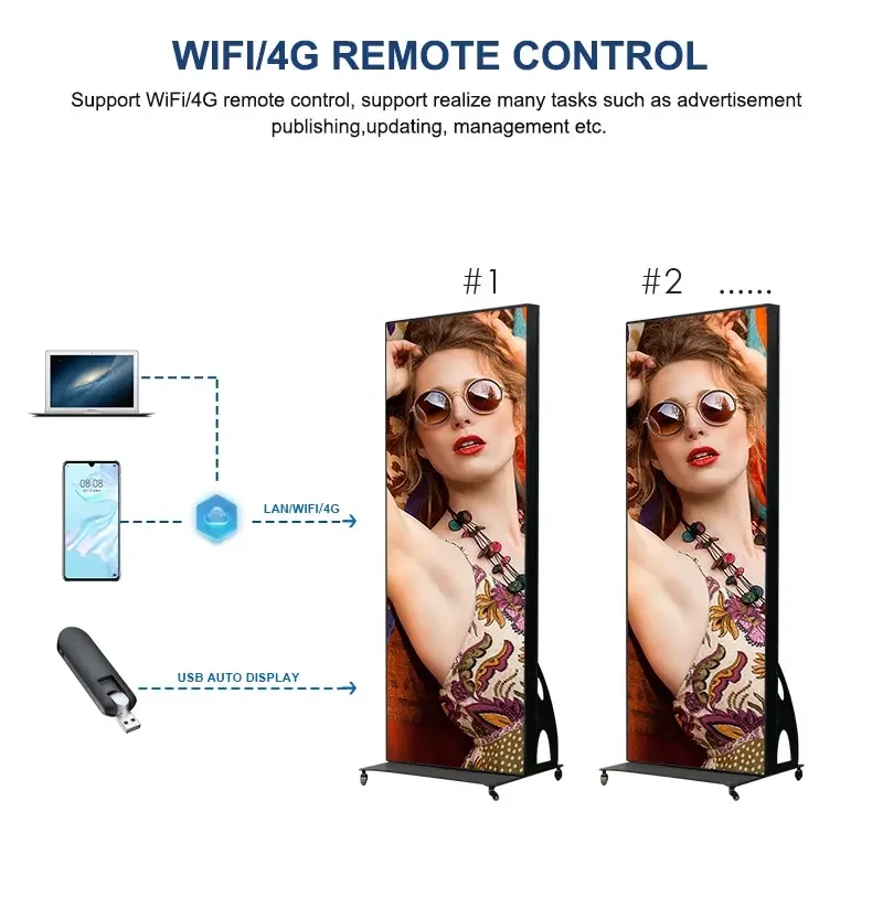 player led screen poster display outdoor used led vertical commercial advertising display screen for Dooh