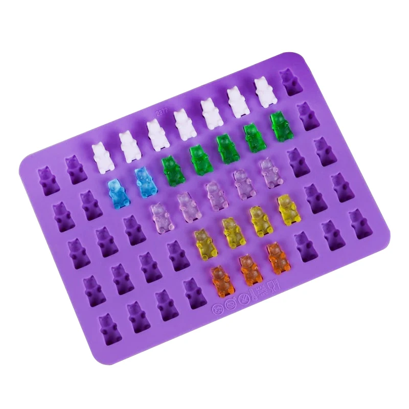 50 Cavity Gummy Mold DIY Mini Custom Candy Gummy Bear Silicone Mold