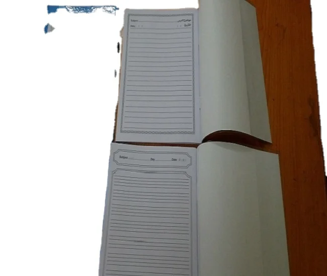 
Softcover Notebooks with Arabic ruling 80 pages on high bright 54 GSM text paper and PVC Jackets 