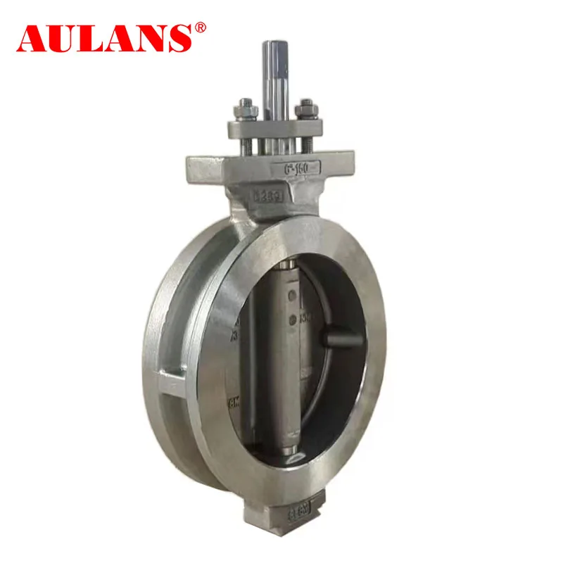 High performance double eccentric wafer butterfly valve 304 / 316 high temperature soft seal double eccentric butterfly valve