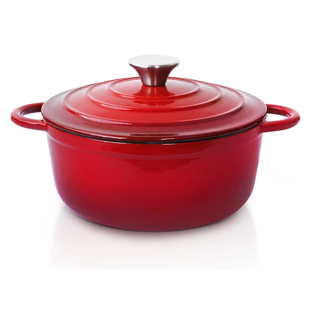 MYH 4.5 QT Aluminum Dutch Oven  Enamel Coated Cookware Pot with Self Basting Lid for Home Baking  Braiser  Cooking