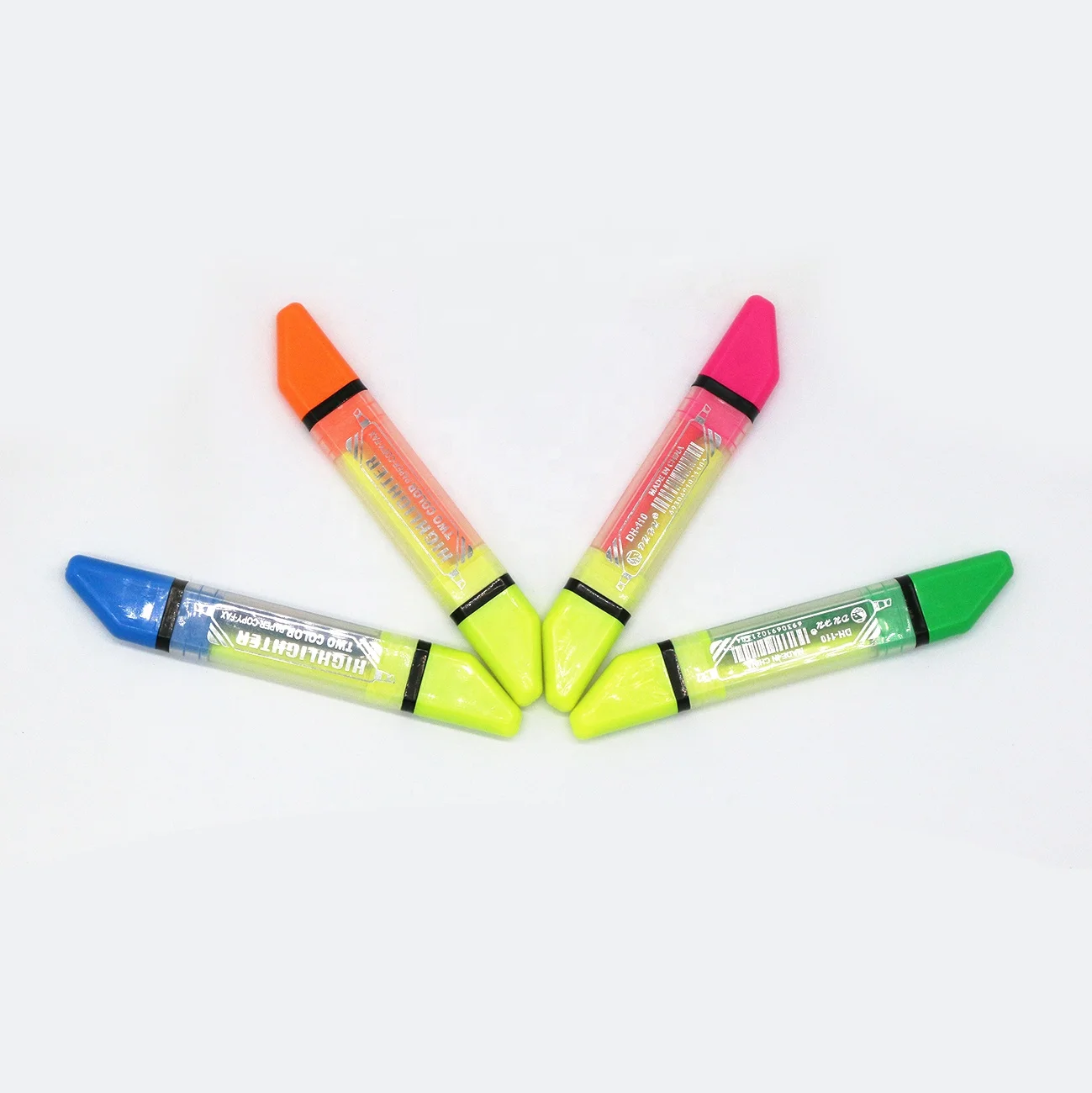 2 in 1 classic style multi colored double dual highlighter marker set with custom logo