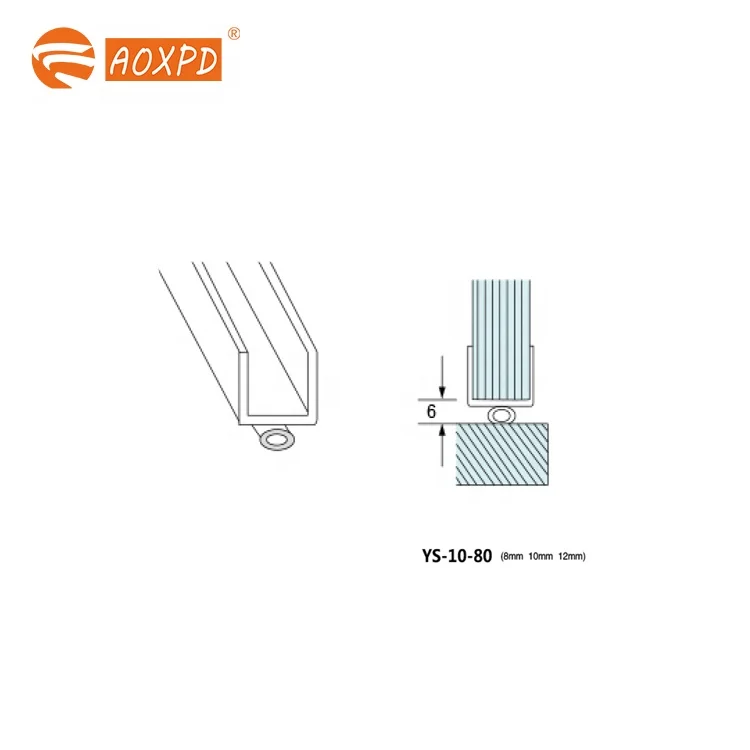 
Bathroom Glass Door PVC Shower Room Sealing for Sliding Door Waterproof customized colors Seal Strip 