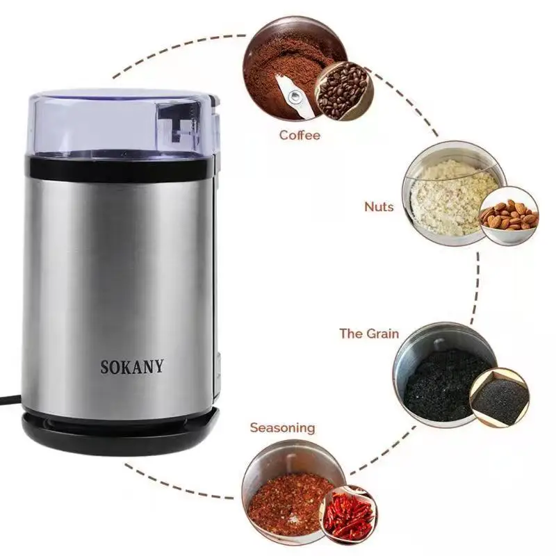 Exclusive Sales Portable Stainless Steel 150w 240V 200W 110v Motor Machine Coffee Spice Electric Coffee Grinder