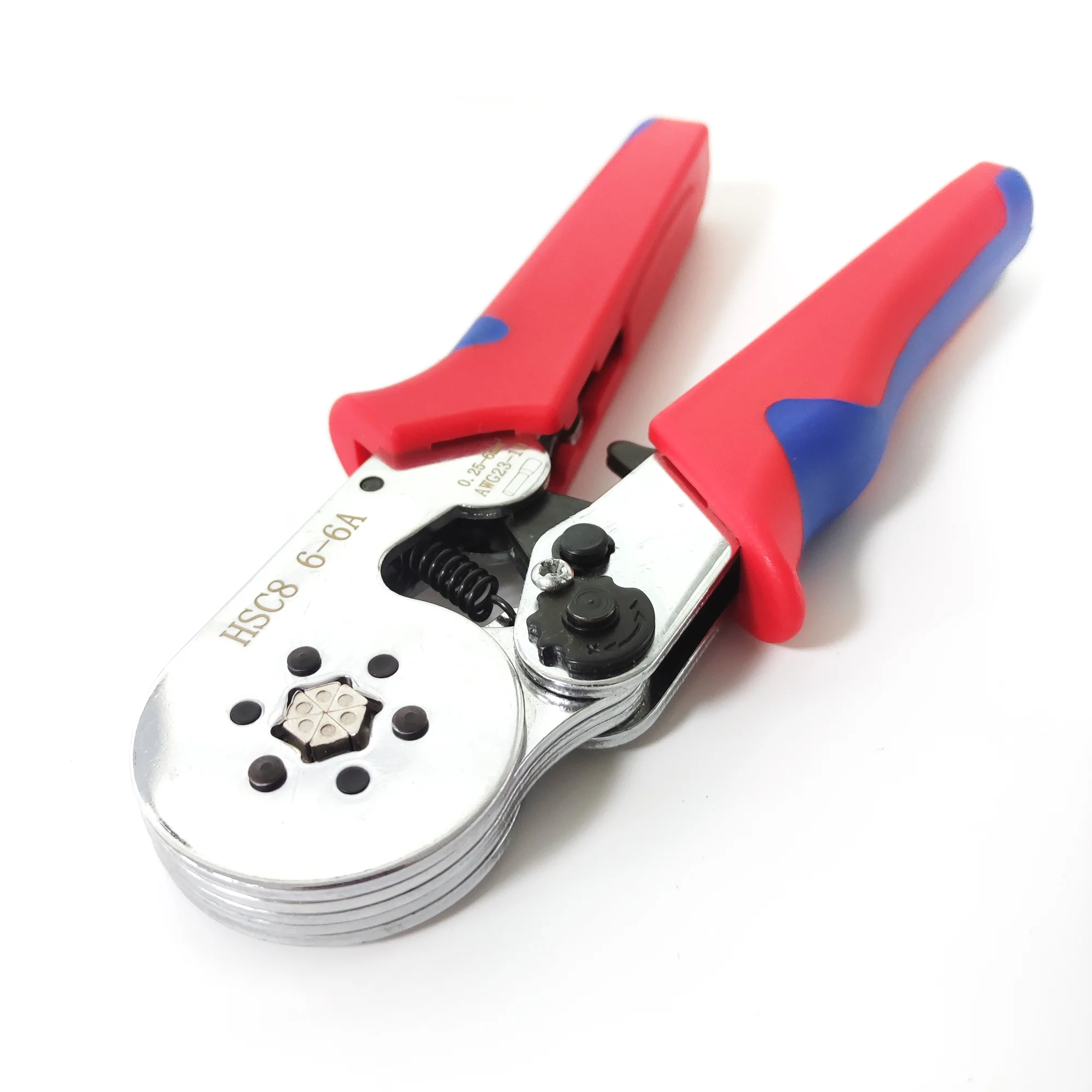 HSC8 6-6a Tubular Terminal Crimping Tools Self-Adjustable 23-7AWG Tool Kit Ratchet Ferrule Crimper Plier