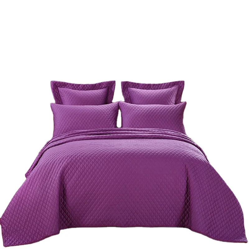 
100% cotton Dark Purple bed sheet coverlet bedding set bedspread 