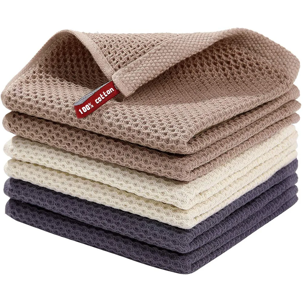 Waffle Weave custom Kitchen Towel Wholesale personalized kitchen towels Sets 100% Cotton Soft Quick Drying Dish Towels