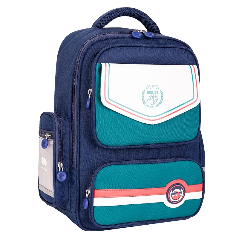 Deli BB103 preppy style Schoolbag for boys girls Large-capacity multi-layer storage Reflective schoolbag 10pcs Per Carton Set
