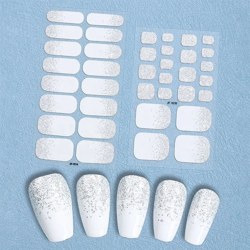 Factory Price Stickers OEM Wholesale Colorful Design Gel Polish Foot Toe Nail Wraps Nail Foil Stickers For Toe Nail Beauty