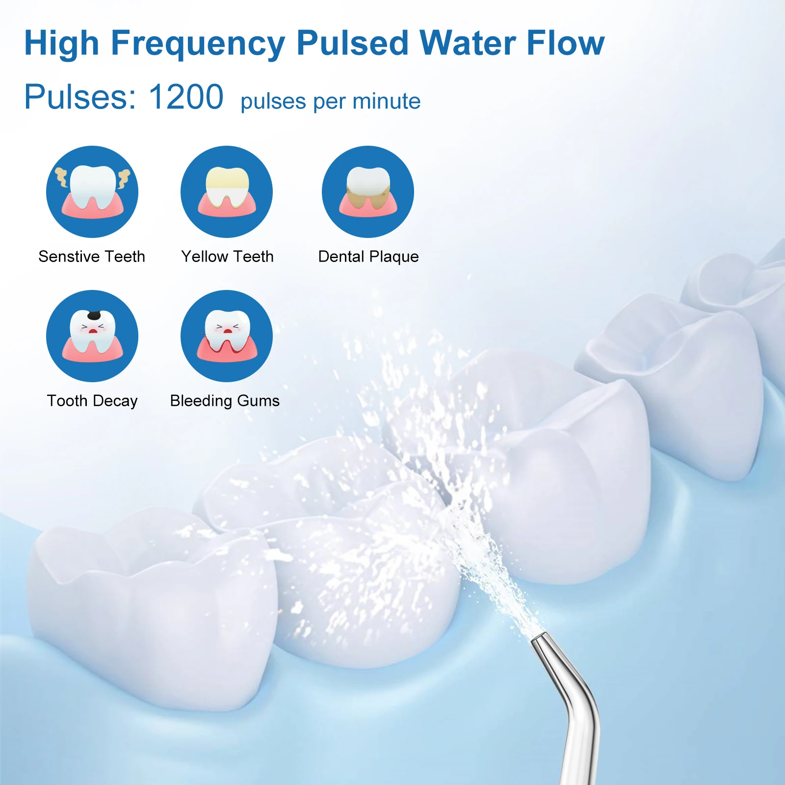 H2ofloss 2024 Popular Water Flosser For Oral Care Cleaning Waterproof IPX7 Handheld Portable Dental Flosser For Teeth