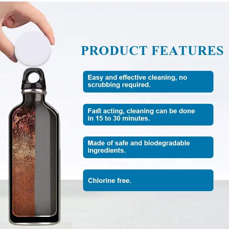 Water Bottle Cleaning Tablets, Hydration Bladder and Effectively Removes Tough Stains and Odors