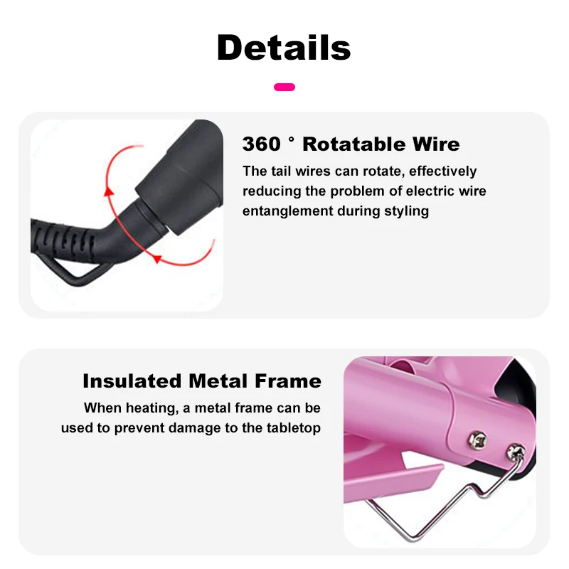 KooFex LCD Display Fast Heating Ceramic Hair Curler 450F Three Barrels Hair Curling Iron