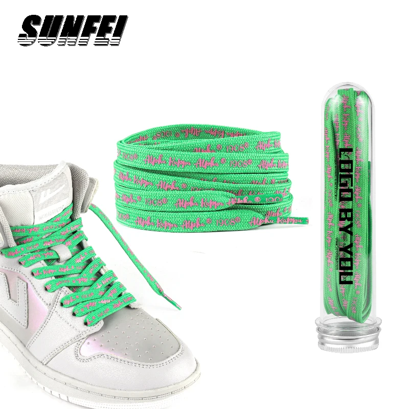 sunfei Solid Cotton Fabric Shoelaces Flat Shoe Lace Custom Logo Printed Shoe Laces  8MM Sneaker Shoestrings replacement shoelace