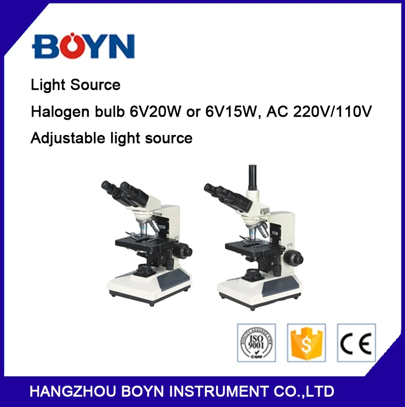 XSZ-120,120E Laboratory biological Binocular Trinocular microscope with Double layer mechanical stage and LED illumination