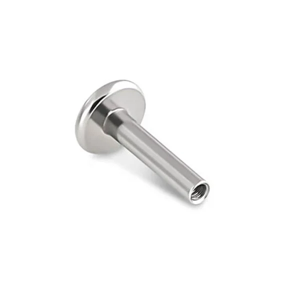 ASTM F136 Implant Grade Titanium 16G Internally Threaded Flat Back Disc Lip Labret Stud Post Piercing