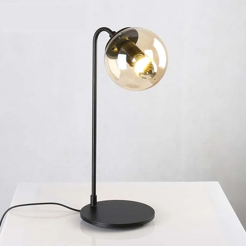 Hotel Bedroom Table light Clear Glass Ball Lamp Desk