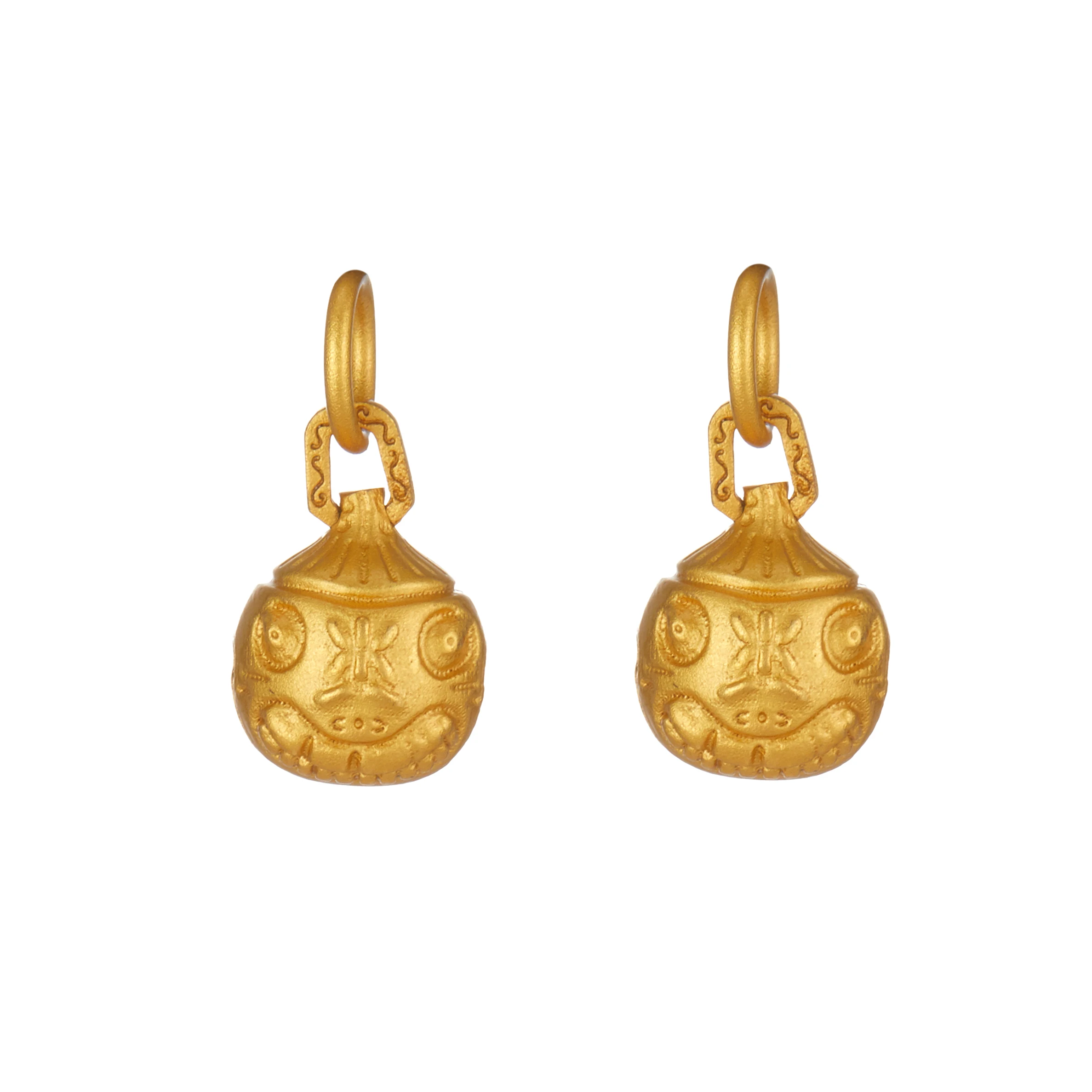 Ancient sand gold bell can ring gold swallowing beast bell tiger head bell string hydrangea pendant string accessories
